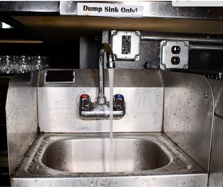 Bar sink with faucet left running